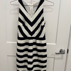 LOFT Chevron Striped Midi Dress